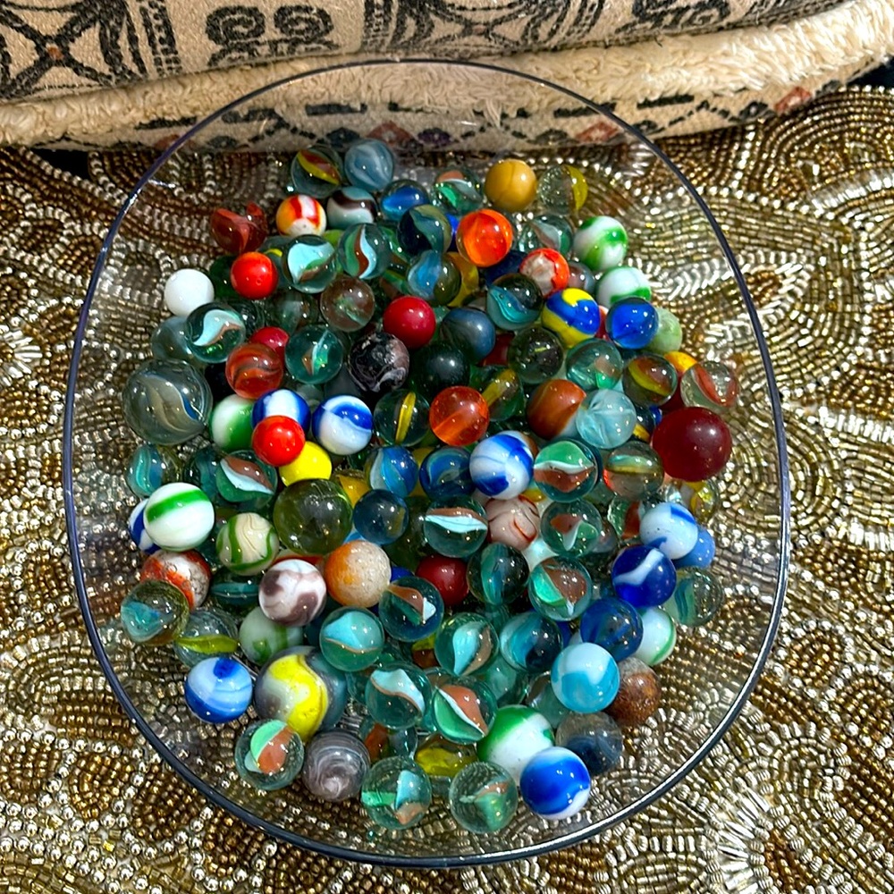 Lot full of glass vintage marbles